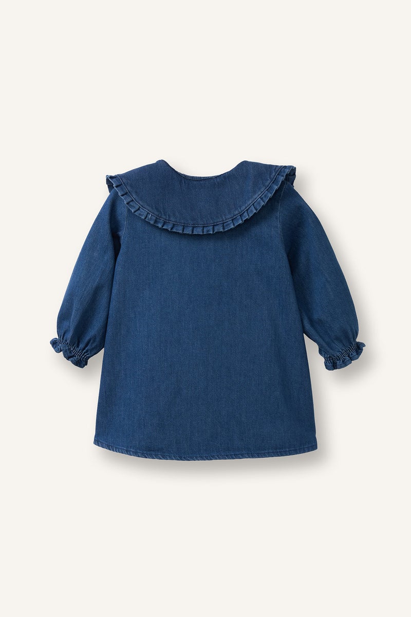 DeFacto Blue BabyGirl Baby Girl Long Sleeve Cotton Dress Casual - Image 3