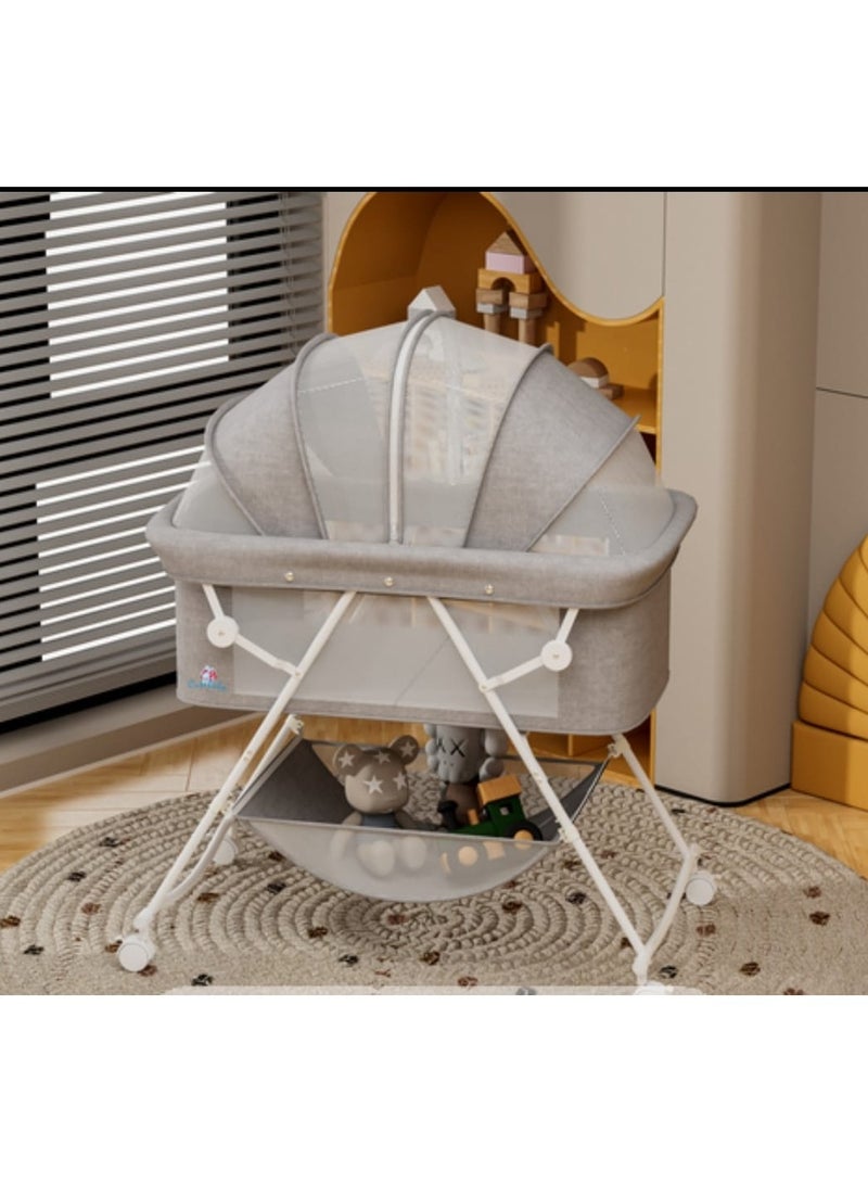 Portable Foldable Baby Bed for Newborn Infant Cradle Newborn Bed Multifunctional Sleep Rocking Bed with Mosquito Net - Image 1