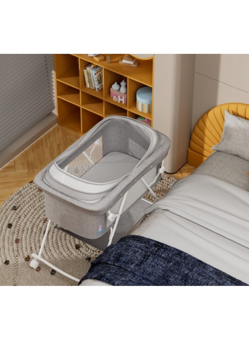 Portable Foldable Baby Bed for Newborn Infant Cradle Newborn Bed Multifunctional Sleep Rocking Bed with Mosquito Net - Image 2