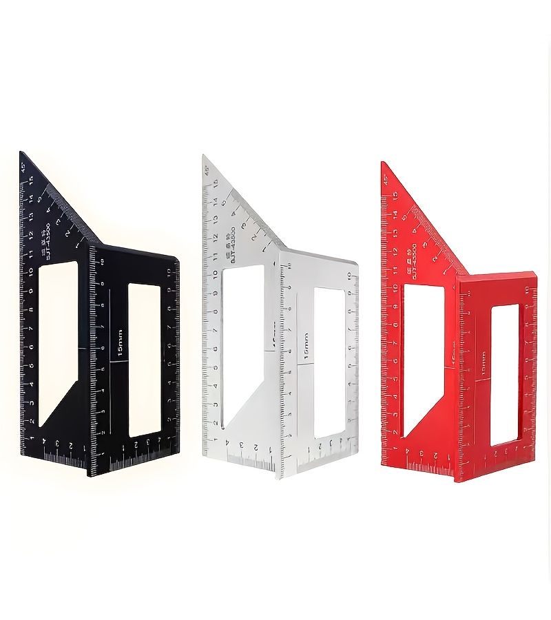 45 Degree Bevel And 90 Degree Right Angle Ruler Multi Functional Combination Line T Shaped Woodworking Marking Ruler Black - Image 1
