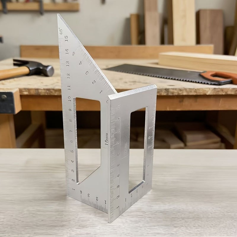45 Degree Bevel And 90 Degree Right Angle Ruler Multi Functional Combination Line T Shaped Woodworking Marking Ruler Black - Image 5