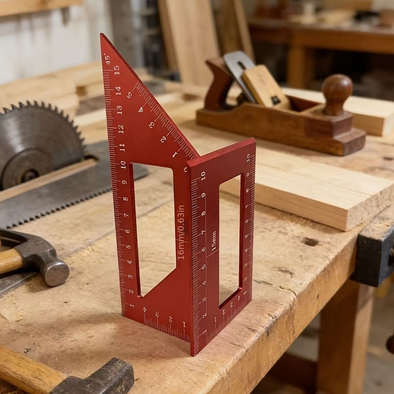 45 Degree Bevel And 90 Degree Right Angle Ruler Multi Functional Combination Line T Shaped Woodworking Marking Ruler Black - Image 3