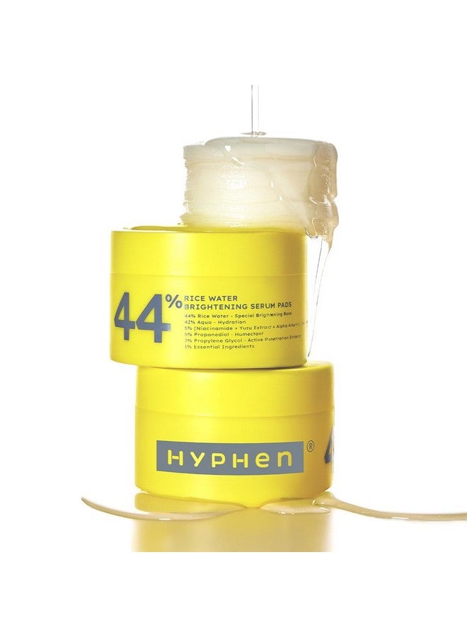 Hyphen 44% Rice Water Brightening Face Serum Pads | 5% Niacinamide & Alpha Arbutin to Reduces Dark Spots & Pigmentation | Toner Pads with Serum for Glowing Glass Skin | All Skin Types - 50N - Image 1