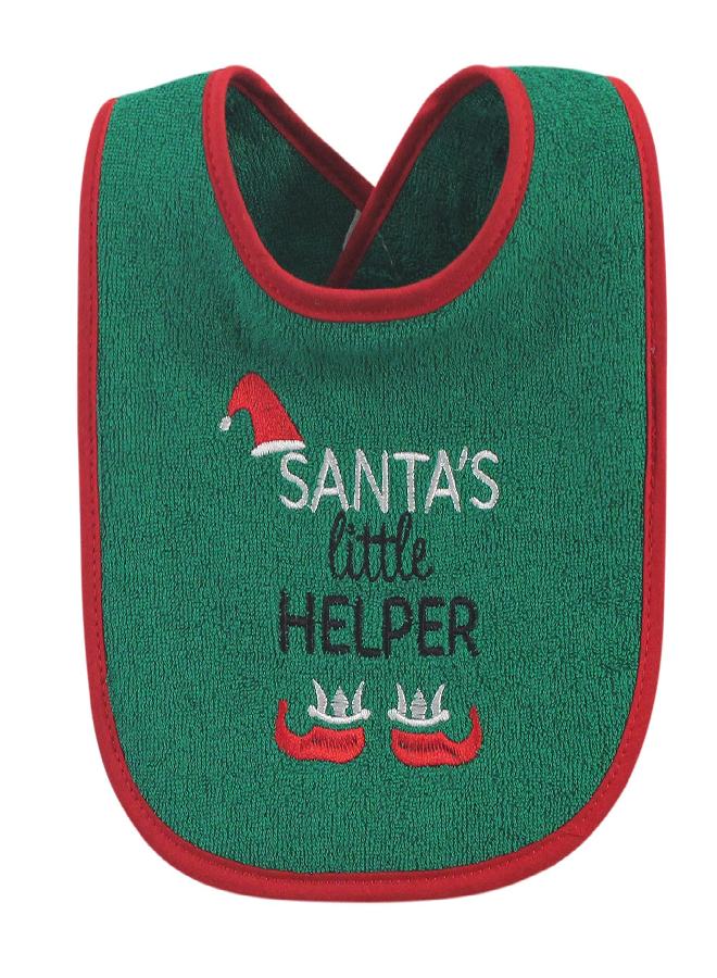 hudson baby Hudson Baby Unisex Baby Cotton Terry Drooler Bibs with Fiber Filling, Holiday Boy Bow Tie, One Size  - Image 2