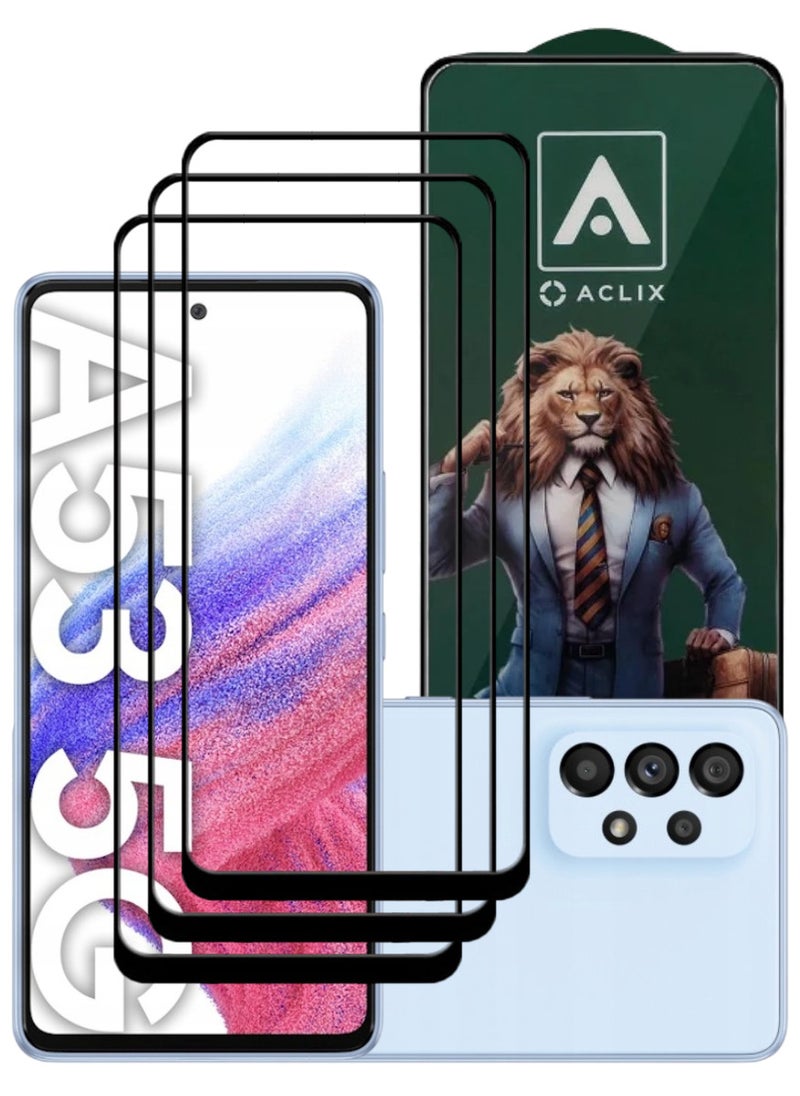 ACLIX 3 Pieces Antistatic ESD Dustproof Premium Quality High Definition Tempered Glass Screen Protector Designed For Samsung Galaxy A53 5G - Image 1
