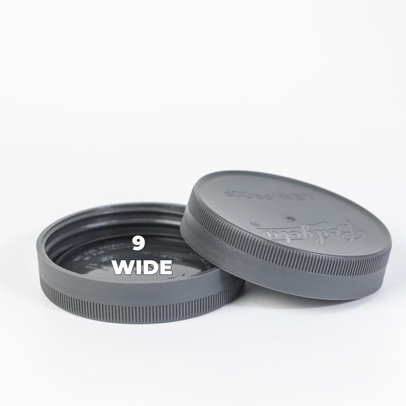 Yodecy 9 Pack Gray Wide Mouth Mason Jar Lids, One-Piece Lids, Plastic Mason Jar Lids Fit Ball, Kerr and More,Canning Lids(Gray) - Image 1