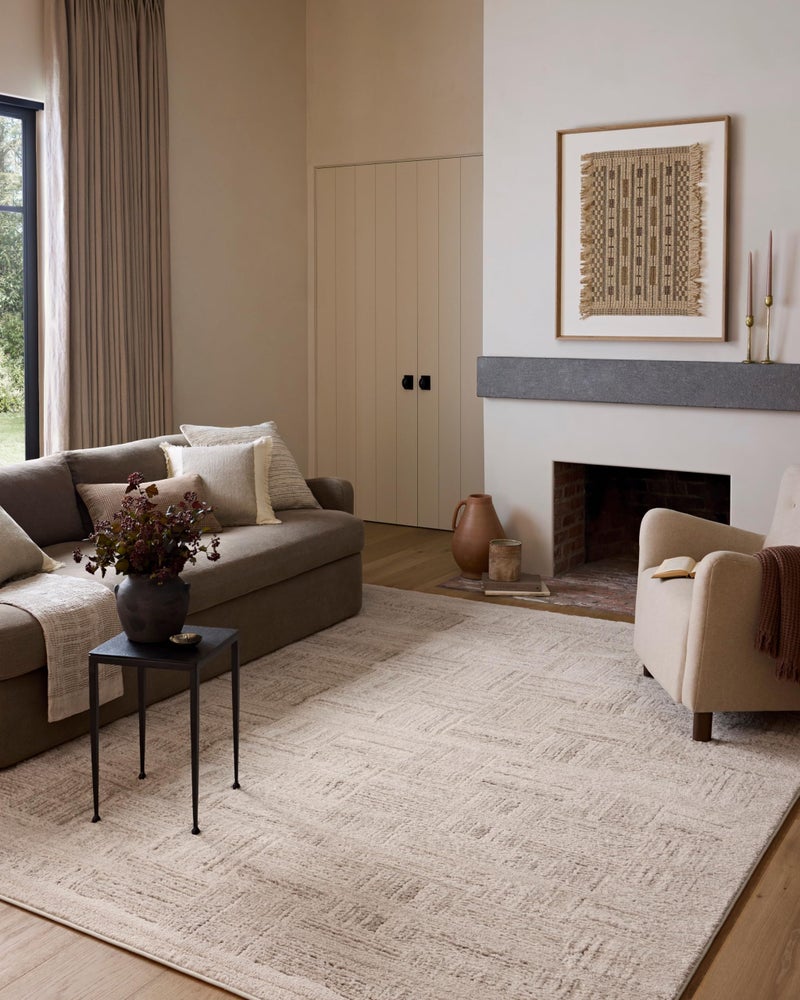 Loloi Amber Lewis Monty Collection MOT-01 Ivory/Taupe 4'-0" x 6'-0", .50" Pile Height, Accent Rug - Image 1
