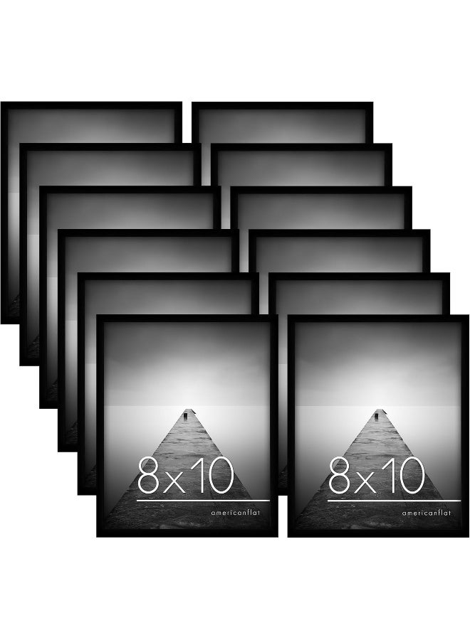 Americanflat 8x10 Picture Frame with ShatterResistant Glass  Set of 12  Galleria Collection  Gallery Wall Frame Set for Tabletop and Wall Display  Black - Image 3