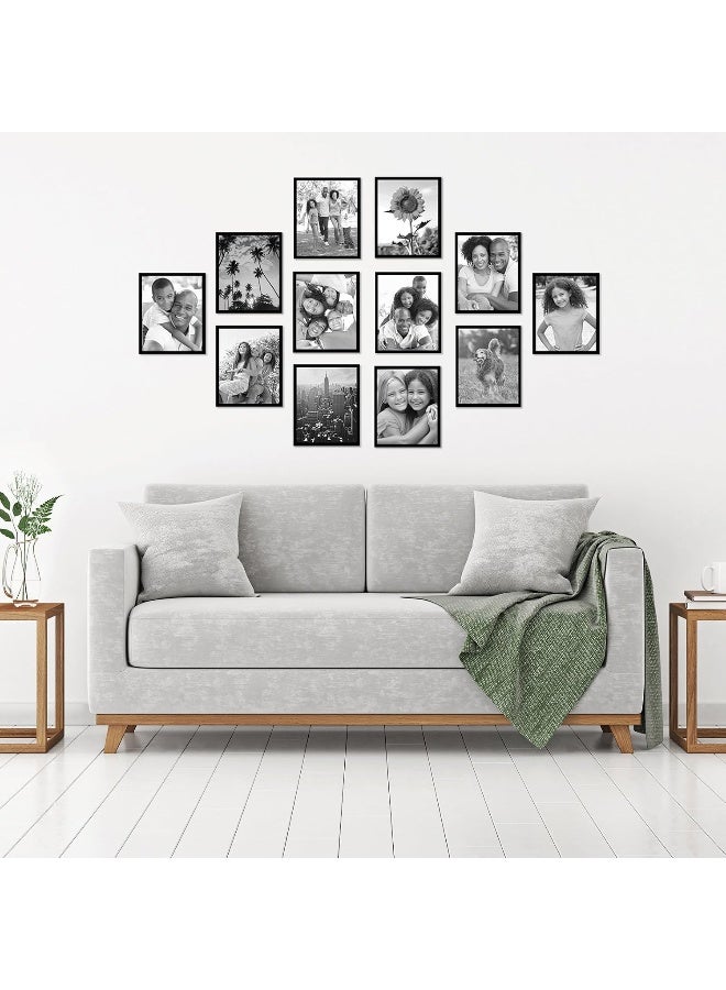 Americanflat 8x10 Picture Frame with ShatterResistant Glass  Set of 12  Galleria Collection  Gallery Wall Frame Set for Tabletop and Wall Display  Black - Image 5