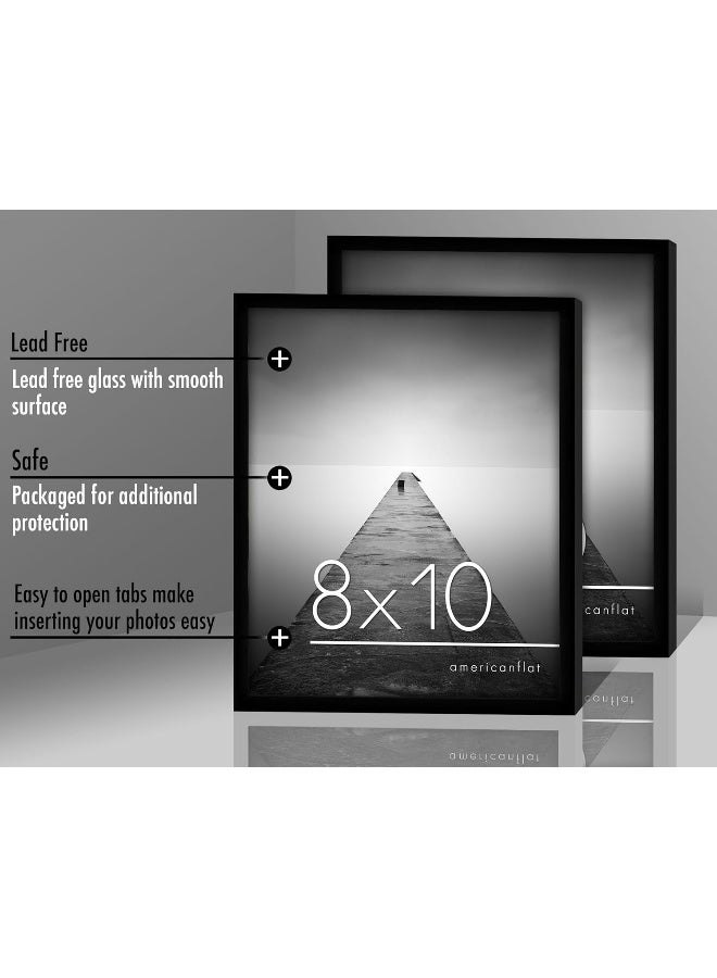 Americanflat 8x10 Picture Frame with ShatterResistant Glass  Set of 12  Galleria Collection  Gallery Wall Frame Set for Tabletop and Wall Display  Black - Image 4