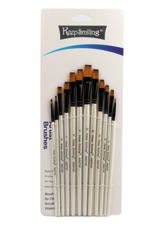 Keep Smiling White Brush Set on Card Size 12 - Keep Smiling 