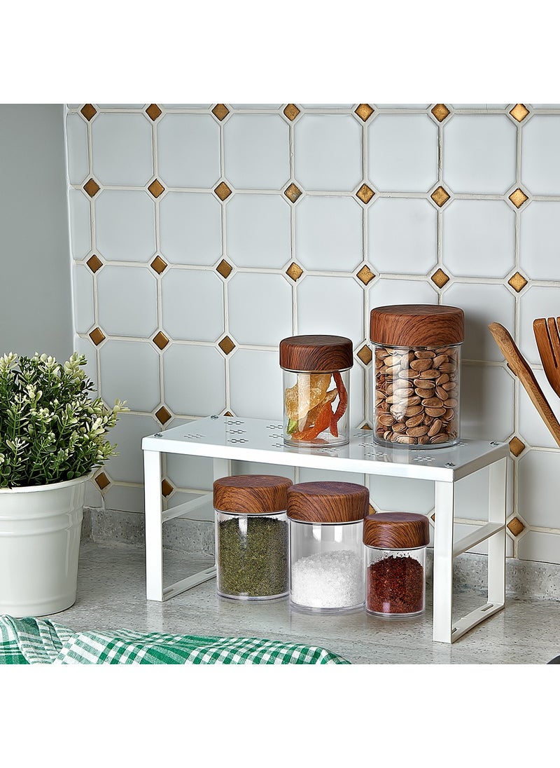 ORGANiZERS Cabinet Organizer Shelf Plate Glass Shelf Small Metal Shelf 2 Pieces  - Image 4