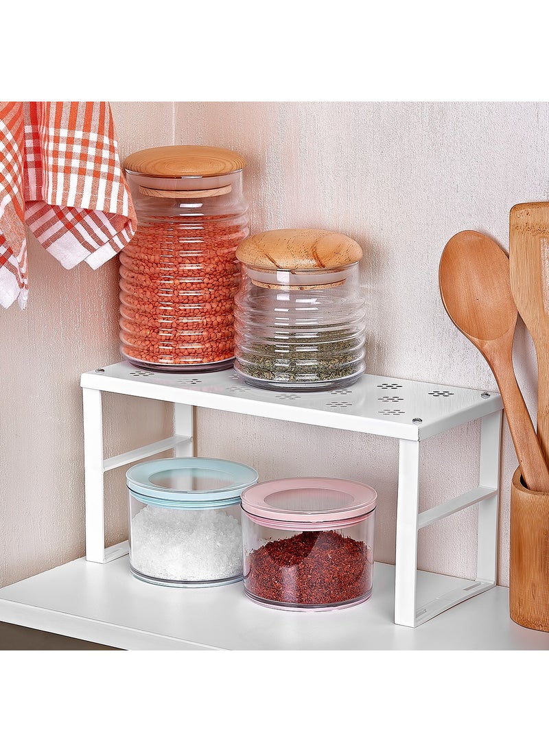 ORGANiZERS Cabinet Organizer Shelf Plate Glass Shelf Small Metal Shelf 2 Pieces  - Image 5