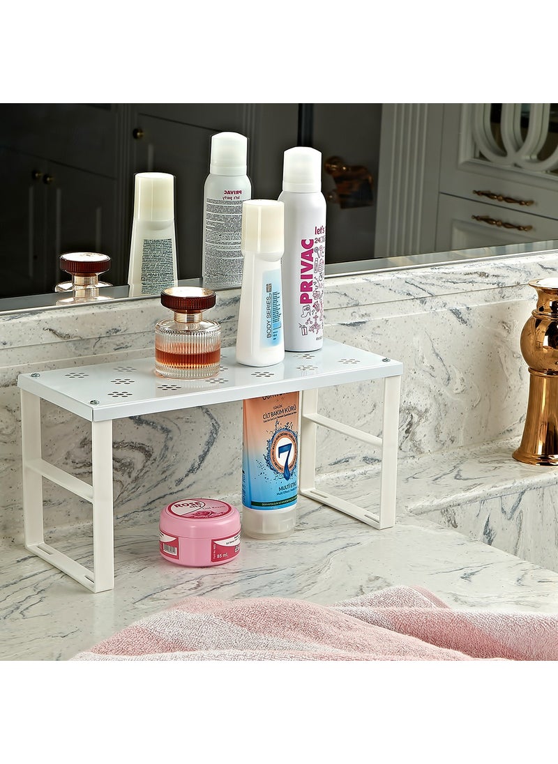 ORGANiZERS Cabinet Organizer Shelf Plate Glass Shelf Small Metal Shelf 2 Pieces  - Image 3