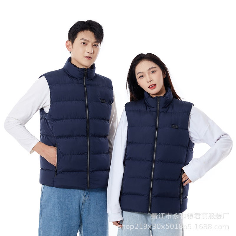 Intelligent Heating Vest For 21 District Couple Outdoor Sports Electric Heating Suit Three-Gear Temperature Control Vertical Collar Thickening - Image 3