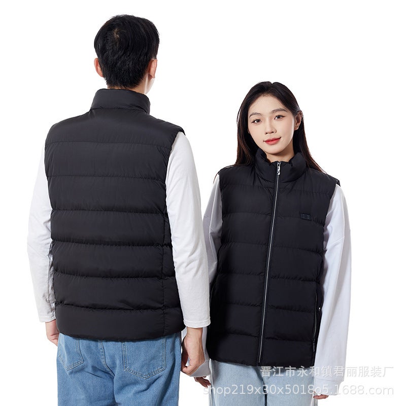 Intelligent Heating Vest For 21 District Couple Outdoor Sports Electric Heating Suit Three-Gear Temperature Control Vertical Collar Thickening - Image 4