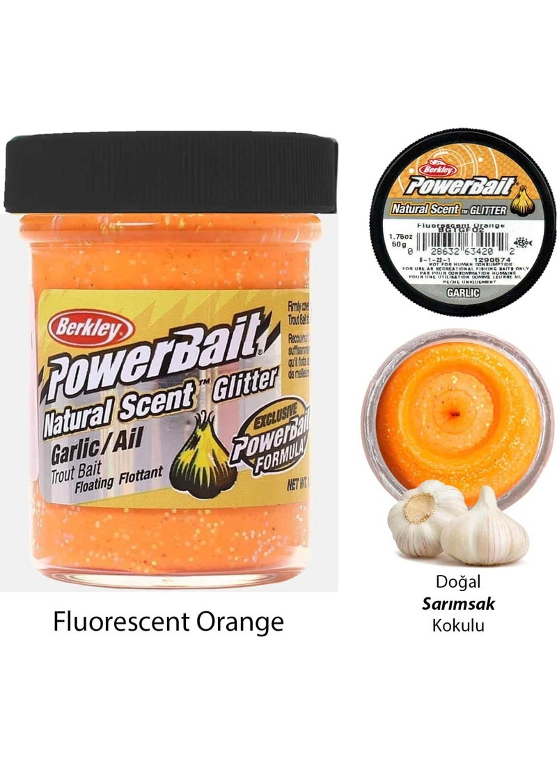 Berkley - Powerbait Natural Scented Glitter Trout Paste - Fluorescent Orange - Image 1
