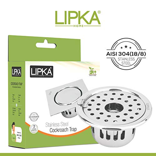 LIPKA Round Floor Drain |304-Grade Stainless Steel |5 Inches| with Cockroach Trap/Jali & Hinge| - Image 4