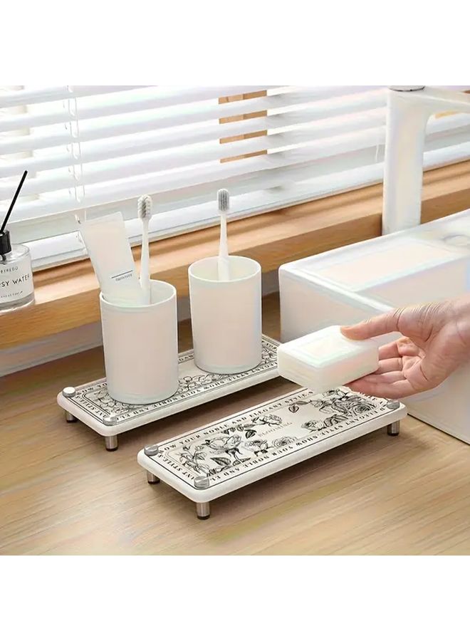 Lotus Flower Tripod Diatomite Bathroom Tray Candle Holder Storage Sink Absorbent Coaster - Image 2