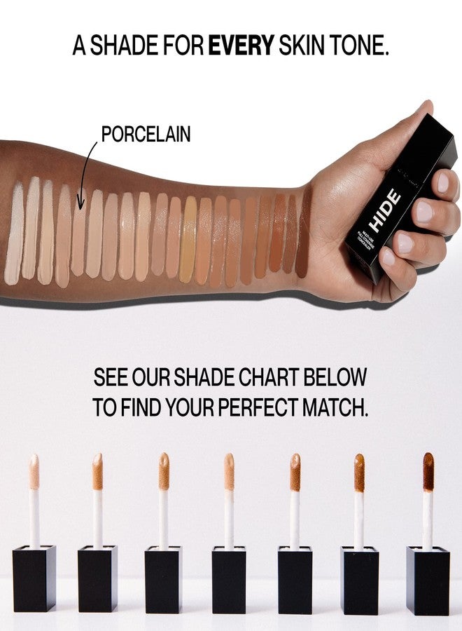 HIDE Liquid Concealer, Medium to Full Coverage Concealer for Blemishes, Under Eye Dark Circles & Scars, Oil Free Concealer, Porcelain (See Shade Finder), 0.5 fl oz - Image 2