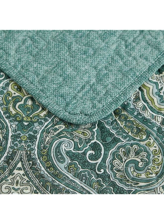 TOMMY Bahama Quilt Set Coastal Reversible Cotton Bedding With Matching Shams All Season Home Decor King Turtle Cove Green - Image 5