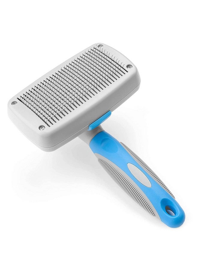 إيميلي بيتس فرشاة العناية بالكلاب، مشط ذاتي التنظيف، فرشاة ناعمة للكلاب والقطط، أداة فرشاة العناية بالحيوانات الأليفة تزيل بلطف الطبقة السفلية السائبة والشعر المتشابك - إبرة رفيعة (أزرق) - Image 5