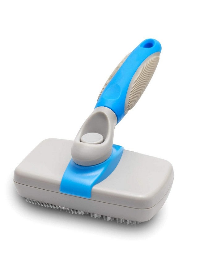 إيميلي بيتس فرشاة العناية بالكلاب، مشط ذاتي التنظيف، فرشاة ناعمة للكلاب والقطط، أداة فرشاة العناية بالحيوانات الأليفة تزيل بلطف الطبقة السفلية السائبة والشعر المتشابك - إبرة رفيعة (أزرق) - Image 1