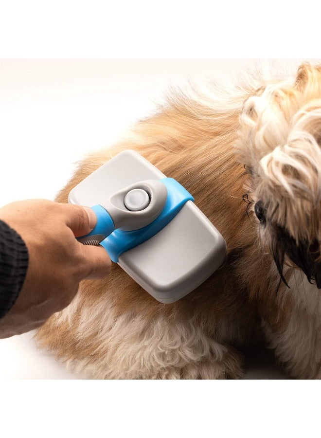 إيميلي بيتس فرشاة العناية بالكلاب، مشط ذاتي التنظيف، فرشاة ناعمة للكلاب والقطط، أداة فرشاة العناية بالحيوانات الأليفة تزيل بلطف الطبقة السفلية السائبة والشعر المتشابك - إبرة رفيعة (أزرق) - Image 4