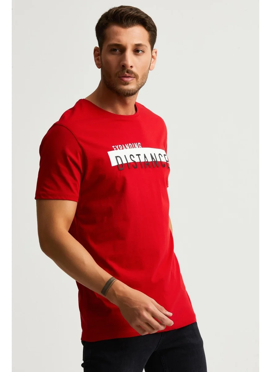 الكسندر جاردي Printed T-Shirt, Red (E21-UN)