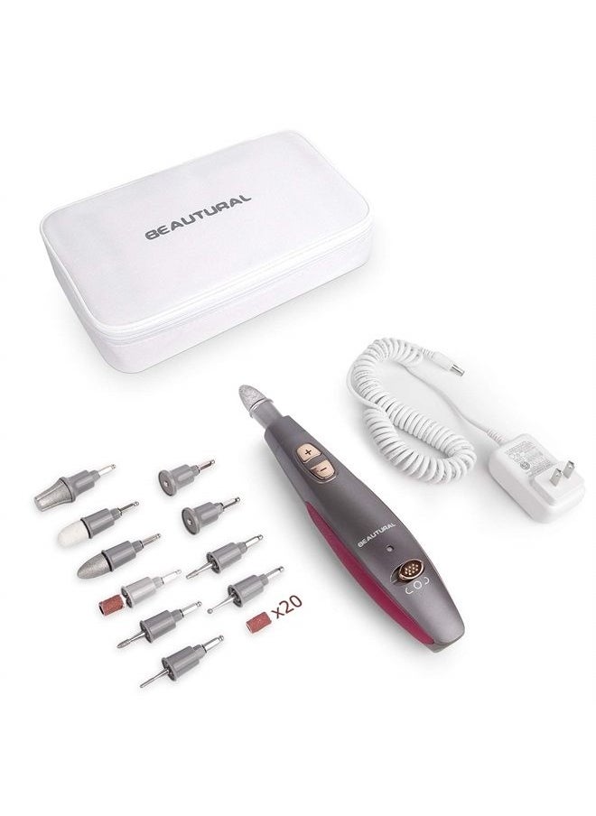 Beautural - Professional Manicure and Pedicure Set Kit, Electric Nail Drill Machine, 10-Piece Attachments Plus 20 Sanding Bands, Electric Nail File Set, Hand Foot & Nail Tools [Upgraded Version] - Image 1