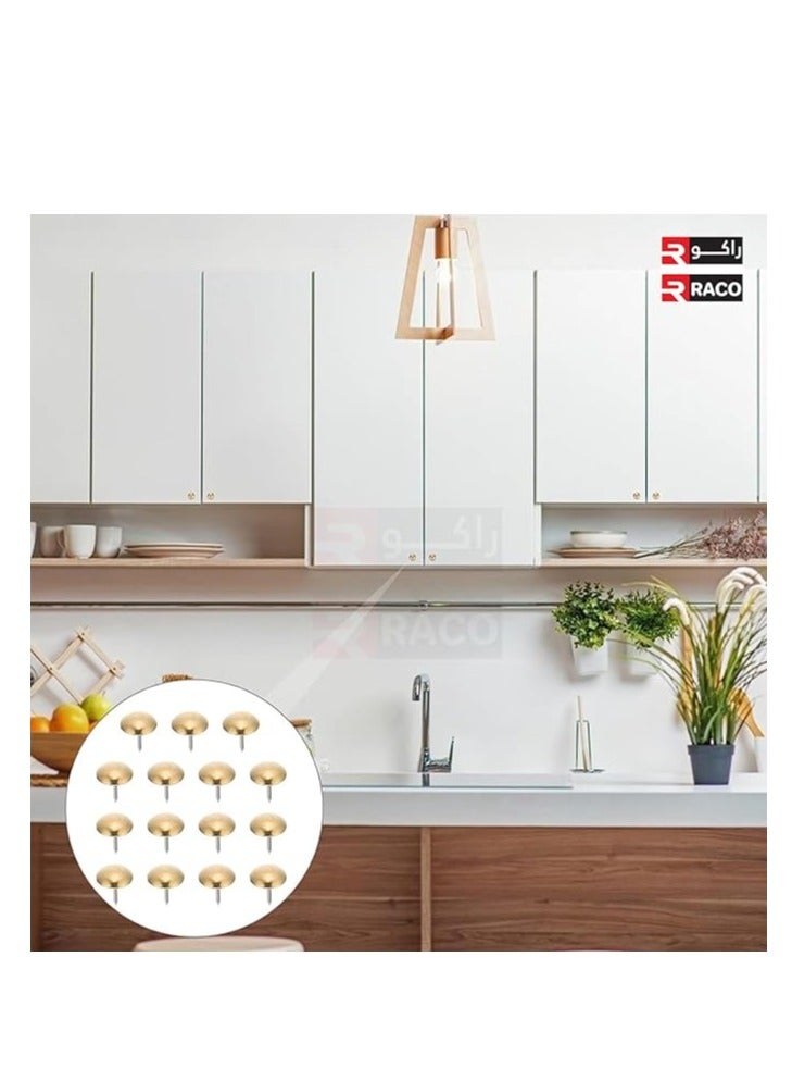 RACO Furniture Feet Nail Round Heavy Duty Nail On Anti Sliding Felt Pad for Furniture Chair Table Leg Floor Protectors Pack Of 50 Brass - Image 2