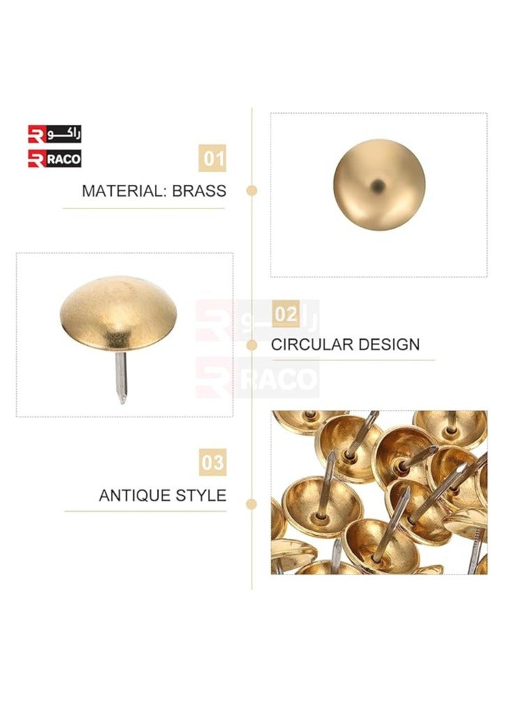 RACO Furniture Feet Nail Round Heavy Duty Nail On Anti Sliding Felt Pad for Furniture Chair Table Leg Floor Protectors Pack Of 50 Brass - Image 5