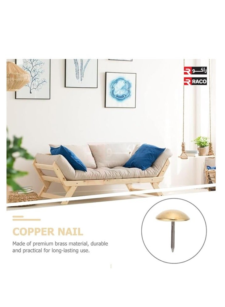 RACO Furniture Feet Nail Round Heavy Duty Nail On Anti Sliding Felt Pad for Furniture Chair Table Leg Floor Protectors Pack Of 50 Brass - Image 4