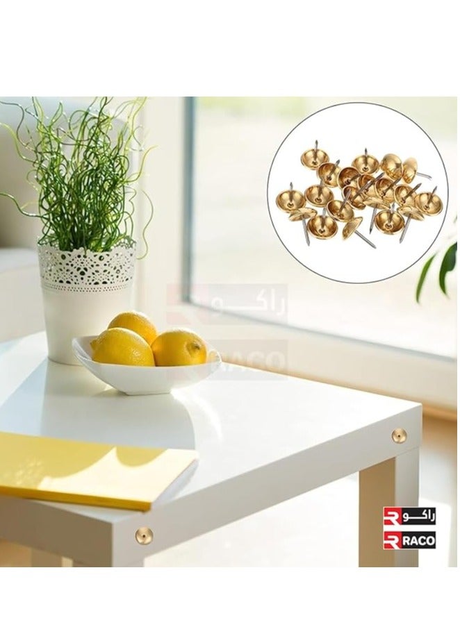 RACO Furniture Feet Nail Round Heavy Duty Nail On Anti Sliding Felt Pad for Furniture Chair Table Leg Floor Protectors Pack Of 50 Brass - Image 3