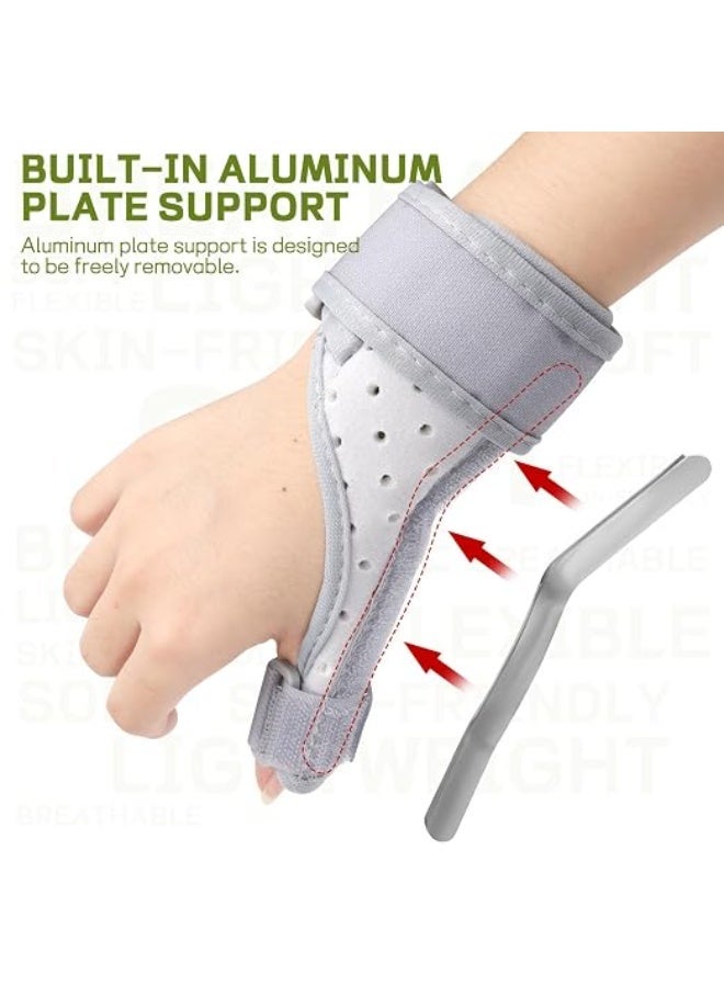 Adjustable Thumb Brace and Soft Tissue Support Split Universal Thumb Spica Splint for Left or Right Hand Pain Relief from Arthritis Tendonitis Gray - Image 4