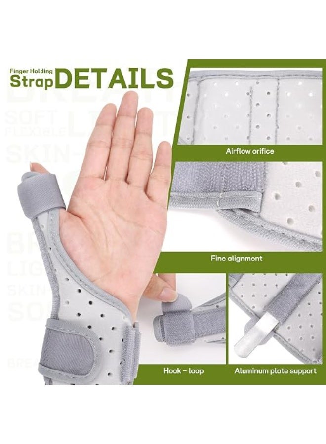 Adjustable Thumb Brace and Soft Tissue Support Split Universal Thumb Spica Splint for Left or Right Hand Pain Relief from Arthritis Tendonitis Gray - Image 5