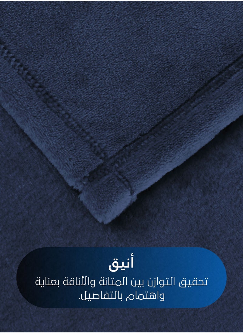 سيد المنسوجات المنزلية - بطانية مخمل خفيفه بمقاس مفرد، سلسلة مورا، 350 جم/متر مربع، 230 × 170 سم، صوف إضافي فائق النعومة لجميع فصول السنة، يستخدم كغطاء للسرير بطانيات . - Image 1