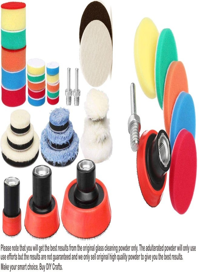 DIY Crafts 400 Grm, 2" inch Kit, 11-19x Polishes Set 1-7" Drill Buffing Buffer Pad Polishing Pad Mix Size Kit, Backing Pad Adapter Power Tools Polishing Pads Exterior Paint (400 Grm, 2" inch Kit) - Image 1