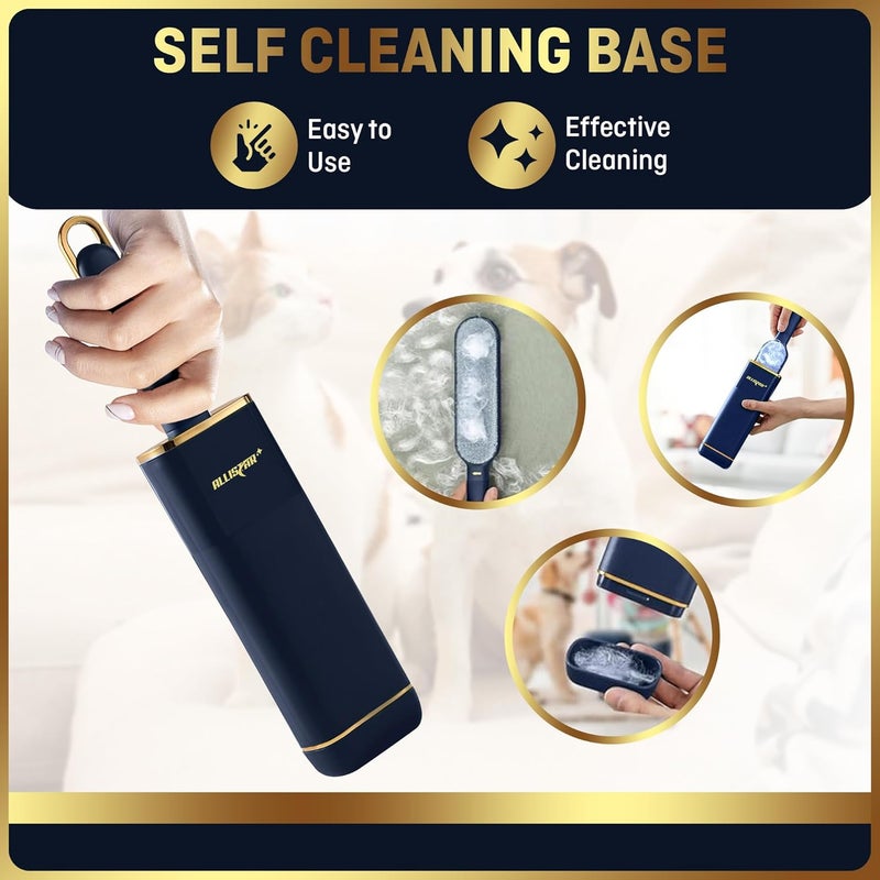 ALLISTAR Lint Brush, Lint Remover, and Pet Hair Remover for Laundry, Clothes, Couches, Car Seats, Furniture and Fabric. Reusable Dog and Cat Fur Wizard Hair Removal Brush. (Midnight Blue) - Image 4
