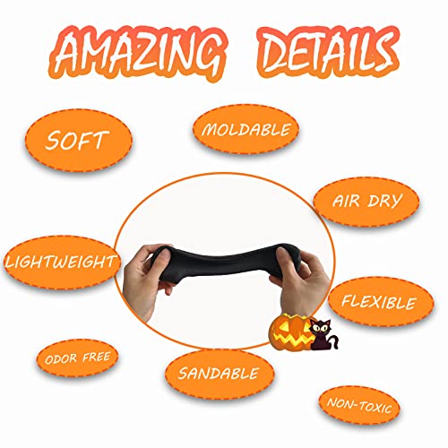 BEAIMUXI Foam Clay Cosplay Moldable Air Dry Foam Clay Craft 500g Black Lightweight Sculpting Foam for Costumes Sanding Cosplay (500g, Black) - Image 3