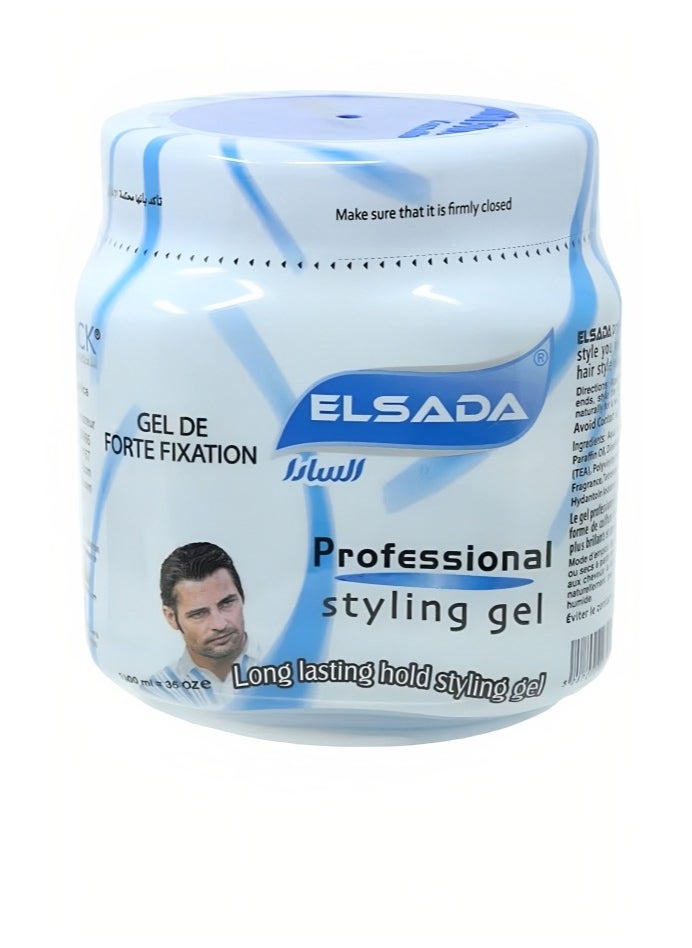 Elsada Professional Long Lasting Hold Styling Gel - 1000ml  - Image 1