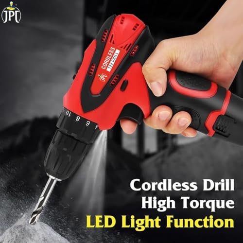 JPT 12V Powerful Cordless Drill Machine | 1350 RPM | 18 Torque | 10MM | 1.50 KW | 2 Speed Gear | 2x Batteries | Fast Charger | Keyless Chuck | Carrying Bag - Image 5