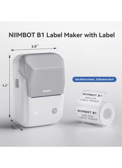 NIIMBOT NIIMBOT B1 Portable Thermal Label Maker with Auto Identification, 2 Inch Bluetooth Portable Label Printer for Office, Home, Business (Grey)  - Image 3
