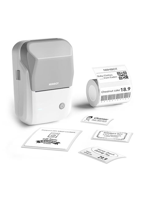 NIIMBOT B1 Portable Thermal Label Maker with Auto Identification, 2 Inch Bluetooth Portable Label Printer for Office, Home, Business (Grey)