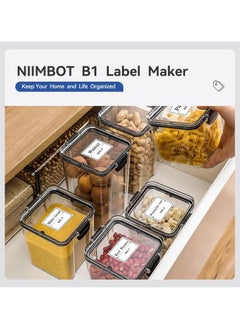 NIIMBOT NIIMBOT B1 Portable Thermal Label Maker with Auto Identification, 2 Inch Bluetooth Portable Label Printer for Office, Home, Business (Grey)  - Image 2