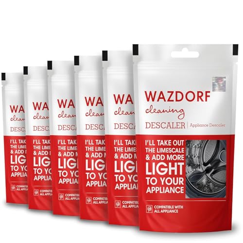 Wazdorf Washing Machine Cleaner Powder - Pack of 6 (100g Each) Washing Machine Front Load & Top Load | Washing Machine Cleaning Powder | Descaling Powder for Drum & Tub Care - Image 1