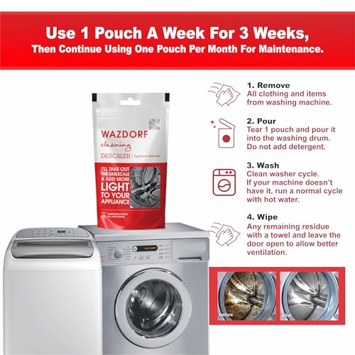 Wazdorf Washing Machine Cleaner Powder - Pack of 6 (100g Each) Washing Machine Front Load & Top Load | Washing Machine Cleaning Powder | Descaling Powder for Drum & Tub Care - Image 5