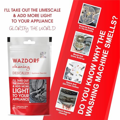 Wazdorf Washing Machine Cleaner Powder - Pack of 6 (100g Each) Washing Machine Front Load & Top Load | Washing Machine Cleaning Powder | Descaling Powder for Drum & Tub Care - Image 4