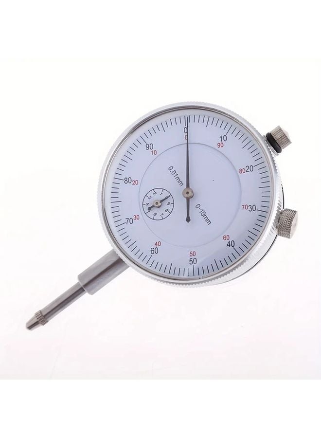 Silvery Precision Metric Dial Indicator Gauge 0 10mm x 0 01mm Manual Measurement Tool - Image 1