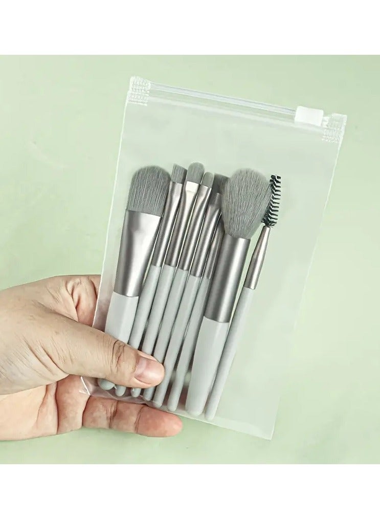 ORiTi 8 PCS Makeup Set Soft Fluffy Professional Cosmetic Foundation Powder Eyeshadow Kabuki Blending Make up Brush Beauty Tool - Green - Image 1